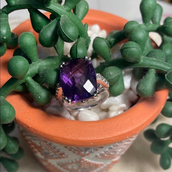 Jewelry - 💎💎💎BOGOHO💎💎💎Vibrant Amethyst Silver Ring-size 6
